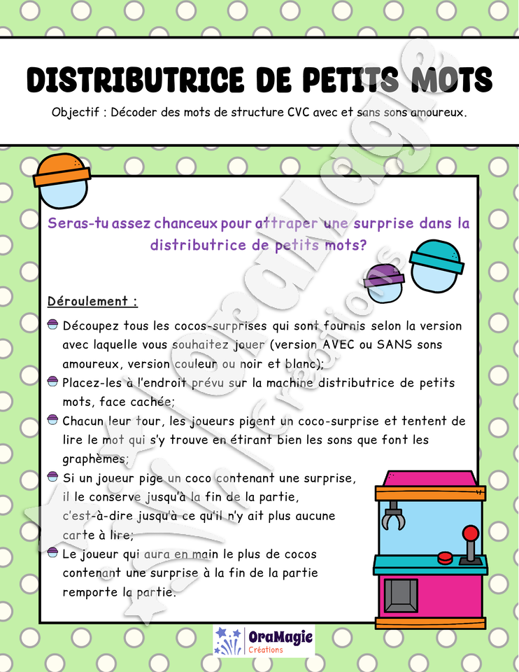 Distributrice de petits-mots - Décodage mots structure CVC avec et sans sons amoureux.pdf