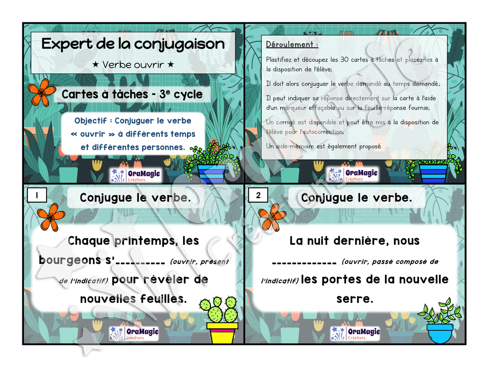 Cartes à tâches - Expert de la conjugaison - ouvrir - 5e et 6e année - 5$.pdf