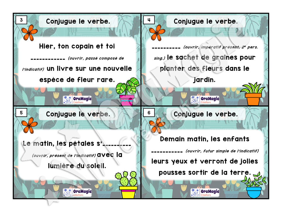 Cartes à tâches - Expert de la conjugaison - Ouvrir