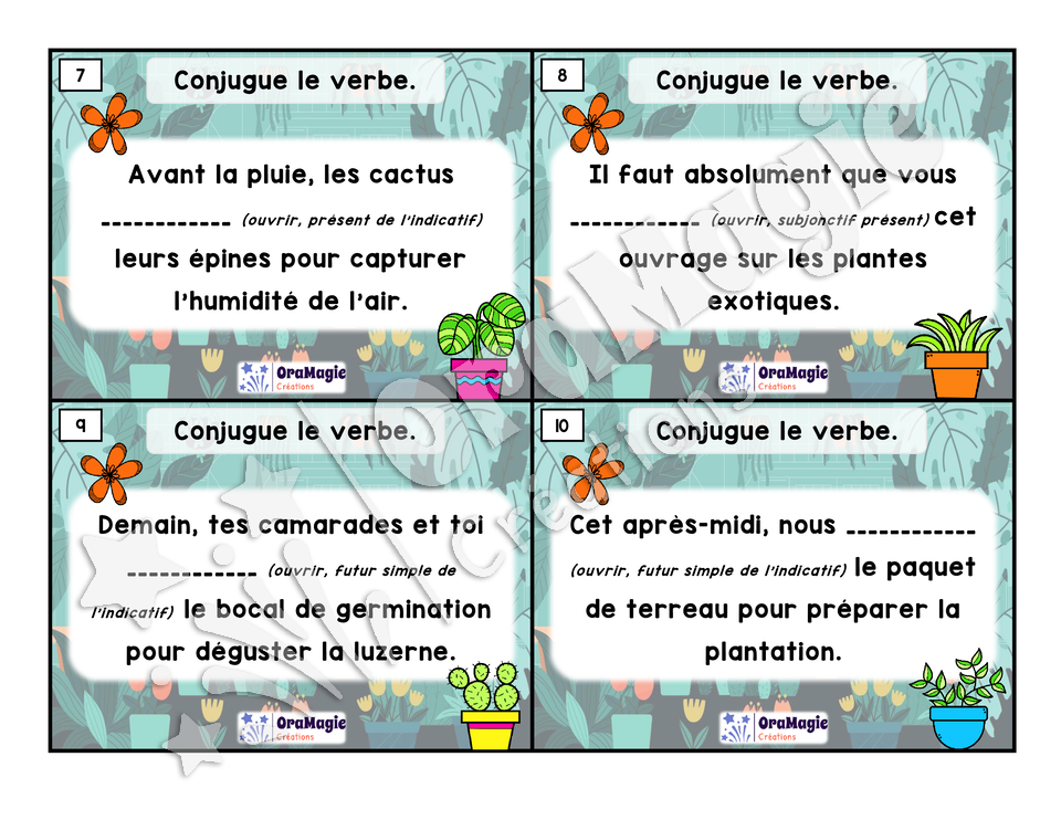 Cartes à tâches - Expert de la conjugaison - Ouvrir