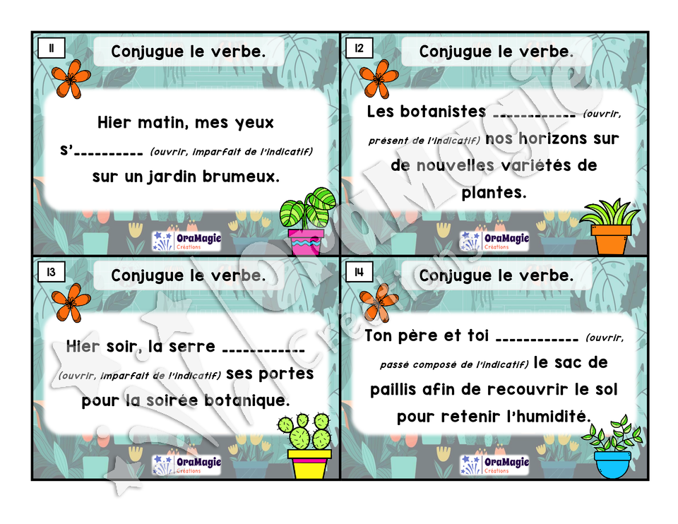 Cartes à tâches - Expert de la conjugaison - Ouvrir