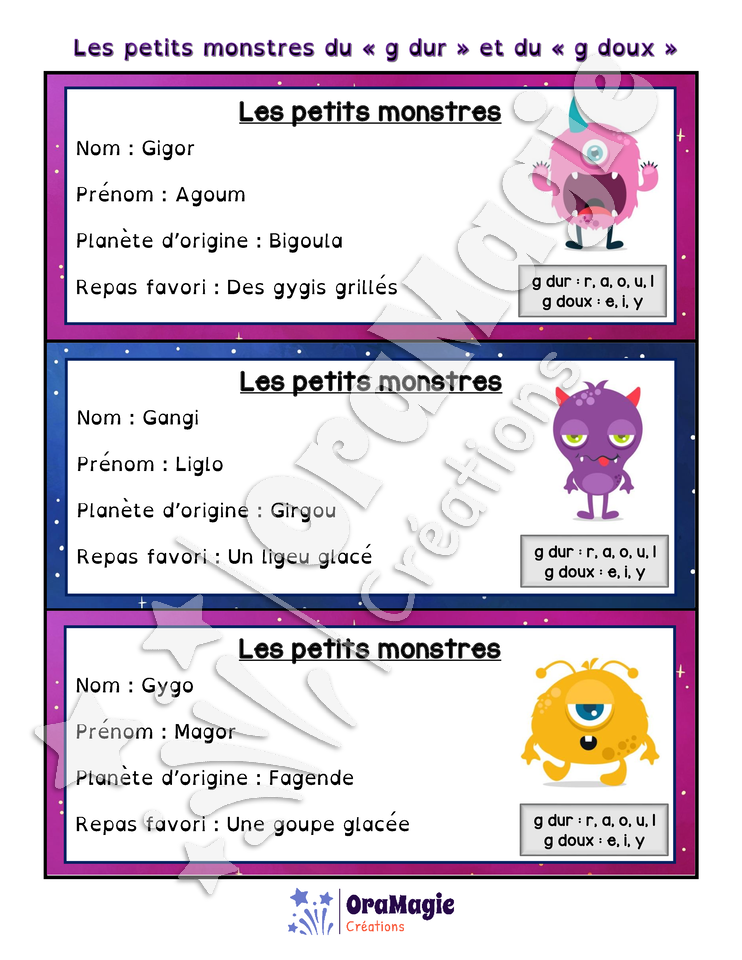 Les petits monstres du G dur vs G doux