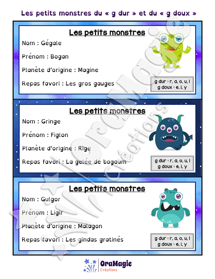 Les petits monstres du G dur vs G doux