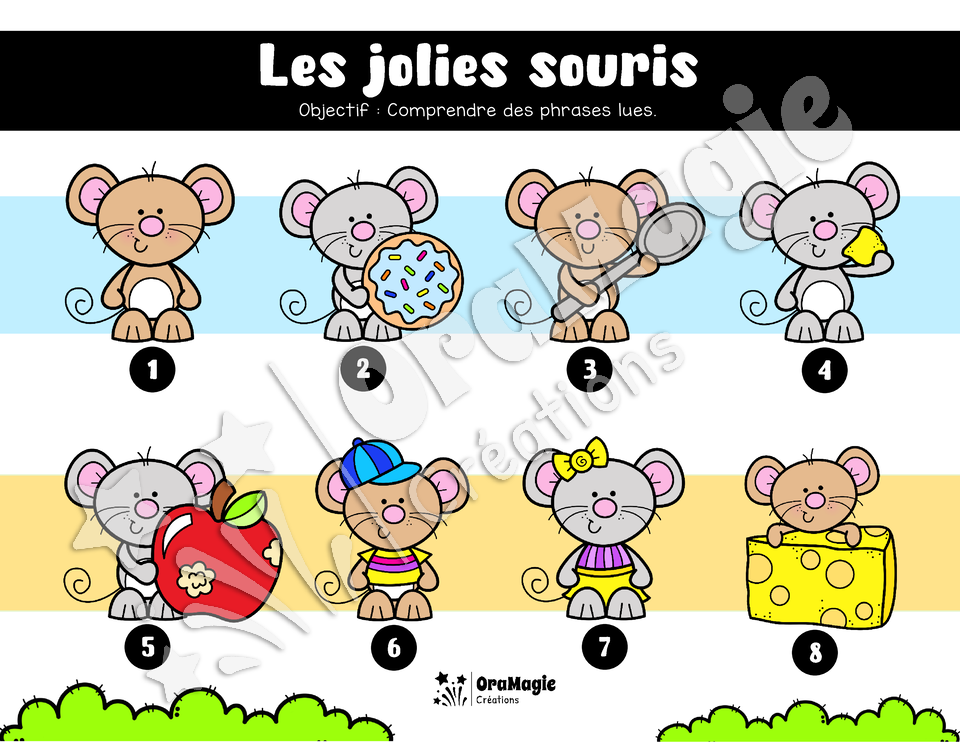 Compréhension de lecture - Les jolies souris - Devine qui je suis - 1re année