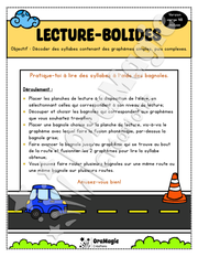 Lecture-bolides - Décodage syllabes simples - Apprentissage lecture - Langage écrit - 1re année.pdf