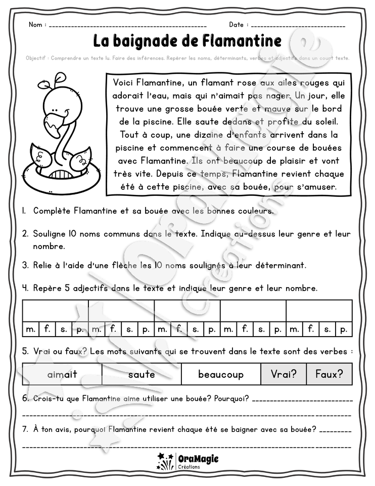 Collection lecture et grammaire - La baignade de Flamantine - 3e et 4e année.pdf