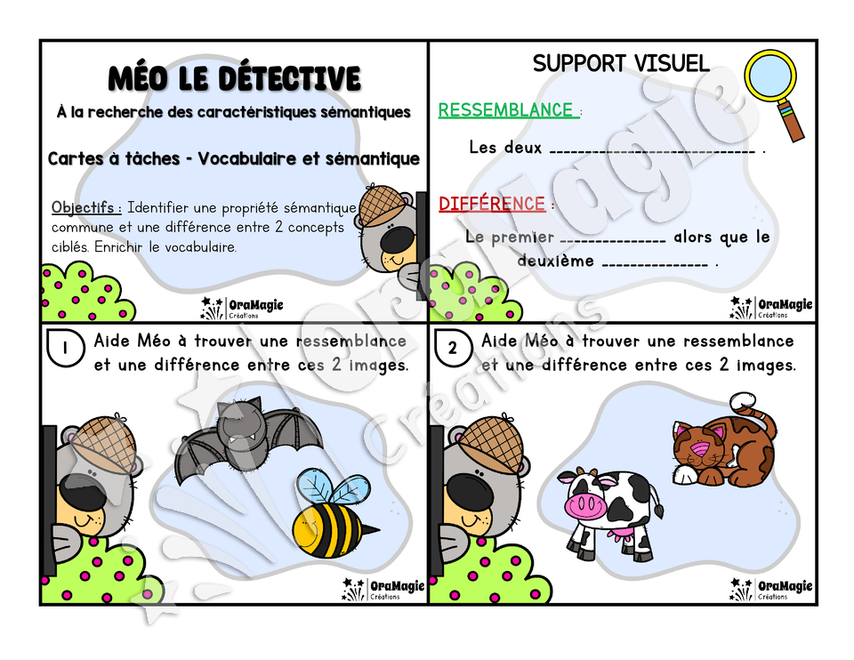 Cartes à tâches - Méo le détective - Vocabulaire-sémantique - 6$.pdf