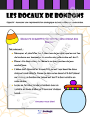 Les bocaux de bonbons - Représentation des nombres 1-10 - Préscolaire, 1re année, Halloween.pdf