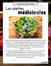 Les plantes médicinales - Compréhension lecture 6e année - Texte courant - Préparation examen ministère.pdf