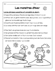 Compréhension de lecture - Lis et colorie - Les monstres d_hiver - 2e année - 2$.pdf