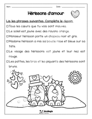 Compréhension de lecture - Lis et colorie - St-Valentin - Amour et piquants - 1re année - 2$.pdf