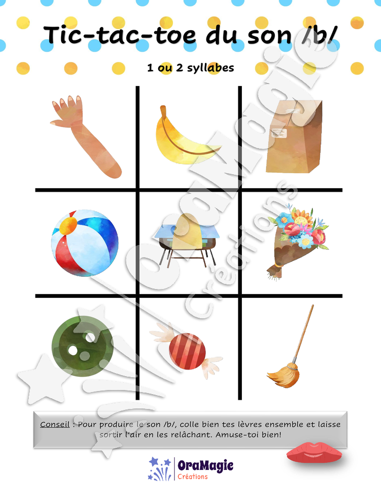 Tic-tac-toe du son -b- position initiale
