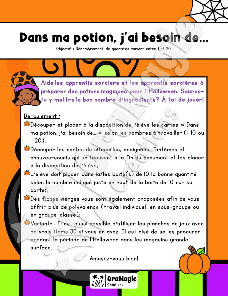 Dans ma potion, j'ai besoin de... - Dénombrement 1-20 avec boites de 10 - 1re année - 4$.pdf