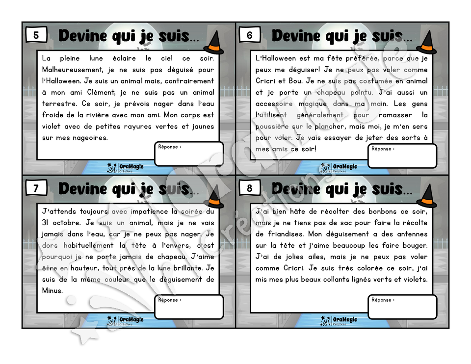Soirée d'Halloween - Compréhension de lecture - 3e année