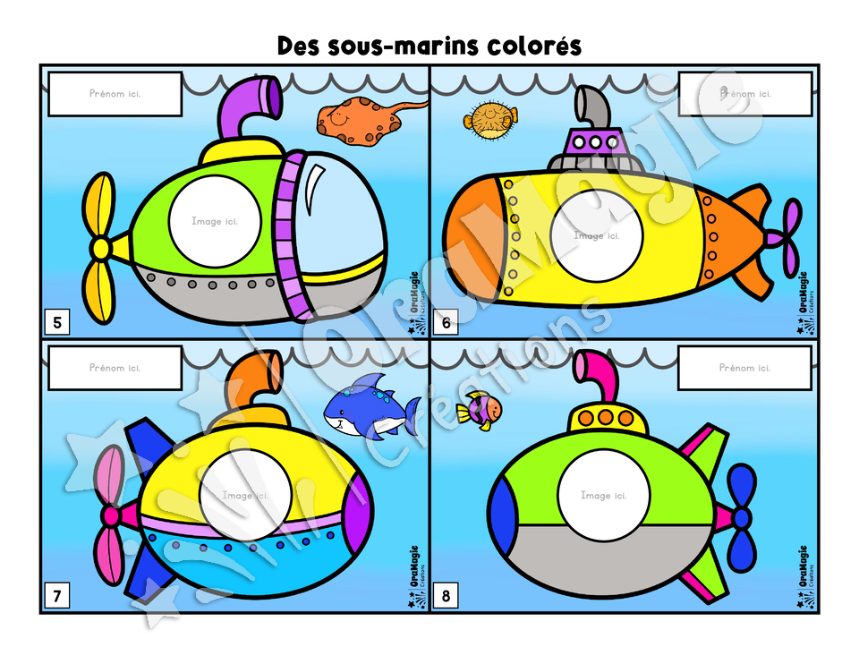 Des sous-marins colorés - Compréhension de lecture