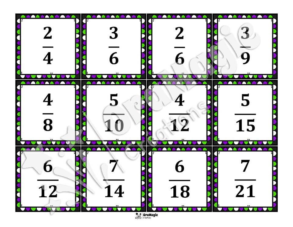 De l'ordre chez les lézards - Identification des fractions équivalentes
