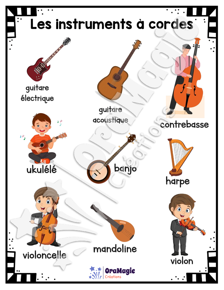 Vocabulaire - Les instruments à cordes - lexique visuel et devinettes.pdf