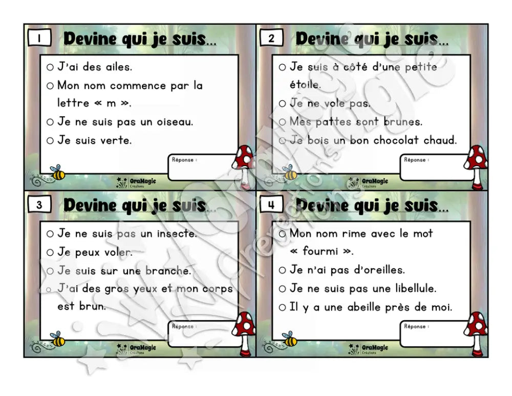 La forêt magique - Compréhension de lecture