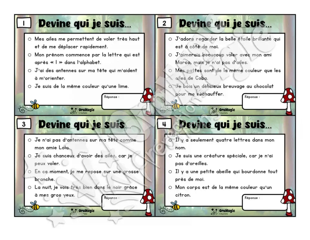La forêt magique - Compréhension de lecture