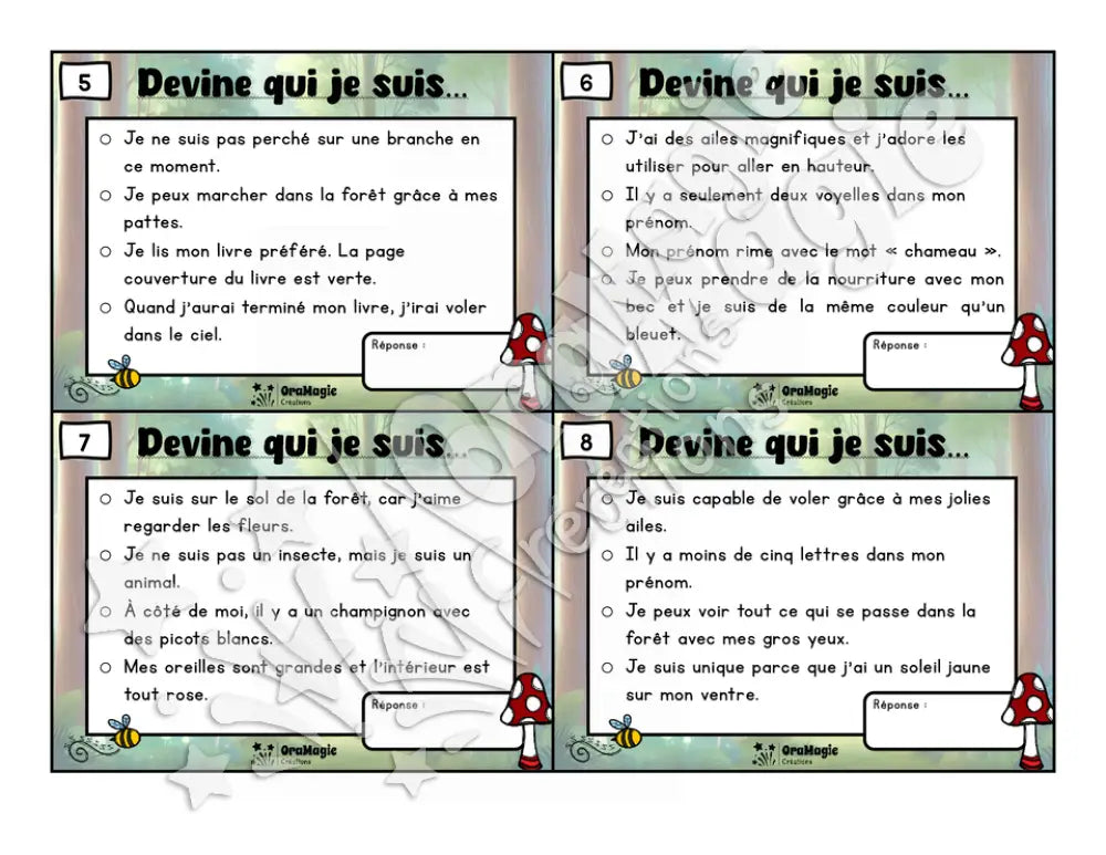 La forêt magique - Compréhension de lecture