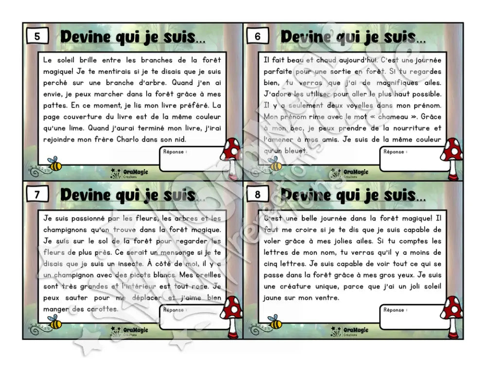 La forêt magique - Compréhension de lecture