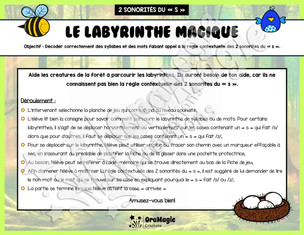 Le labyrinthe magique des 2 sonorités du s - Thème été - Langage écrit.pdf