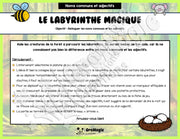 Le labyrinthe magique des noms communs et adjectifs - Thème été - 1re à 3e année.pdf