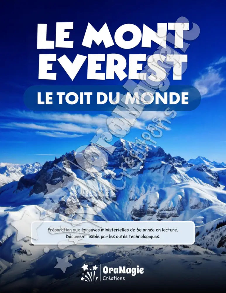 Le mont Everest - Compréhension lecture 6e année - Texte courant - Préparation examen ministère.pdf