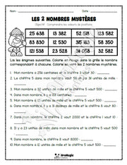 Les 2 nombres mystères - Le détective - Valeurs de positions - 5e et 6e années - Produit numérique
