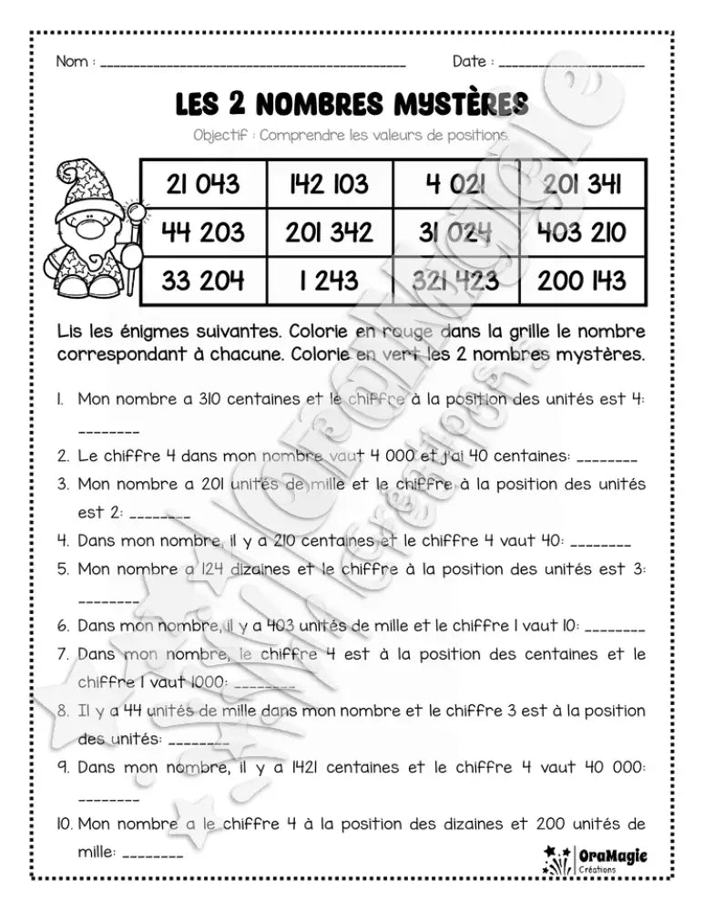 Les 2 nombres mystères - Le magicien - Valeurs de positions - 5e et 6e année.pdf