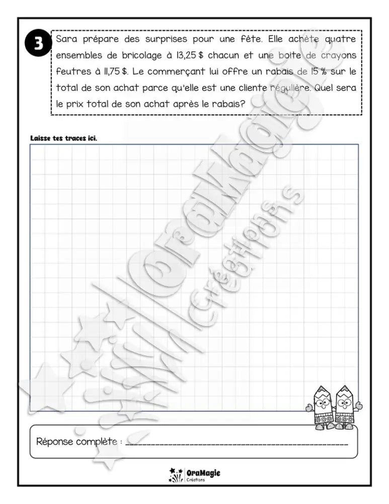 Les aventures mathématiques - Cahier d'exercices - Calculer un pourcentage de rabais