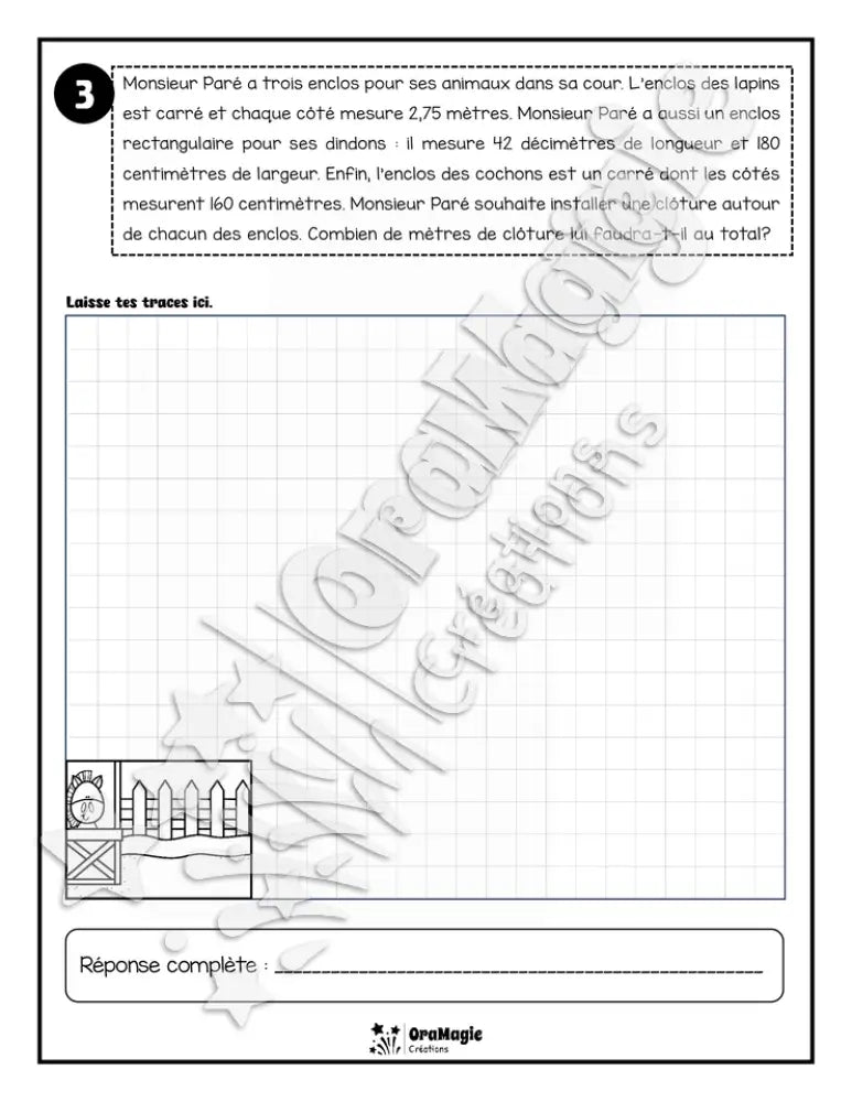 Les aventures mathématiques - Cahier d'exercices - Le périmètre et la conversion de mesure