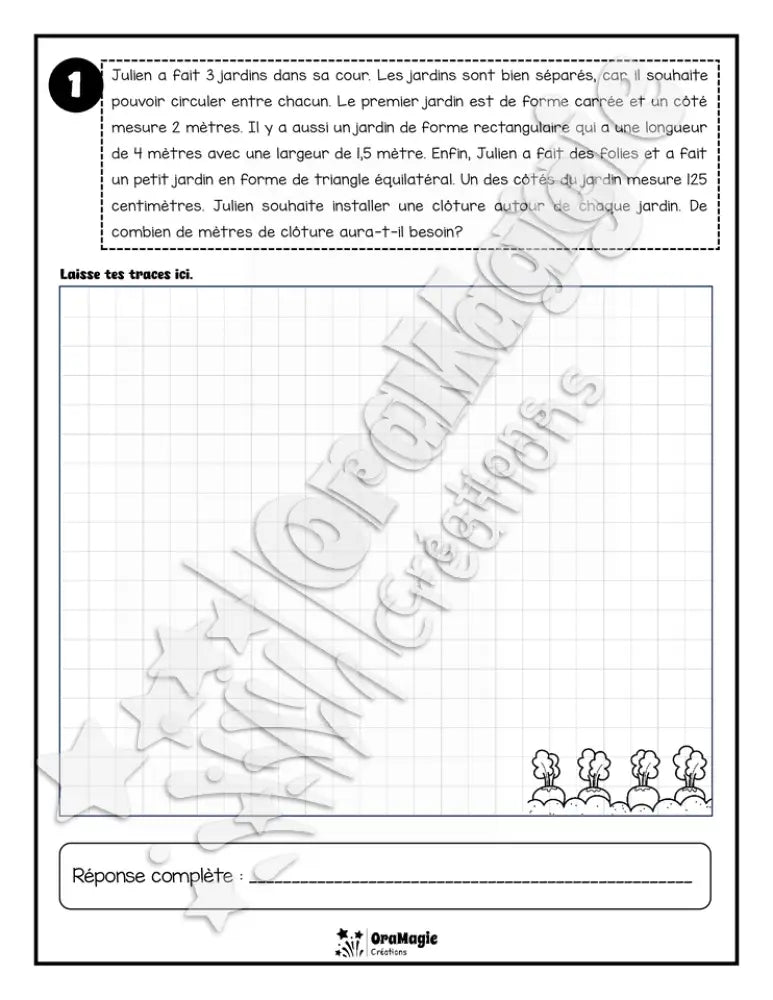 Les aventures mathématiques - Cahier d'exercices - Le périmètre et la conversion de mesure