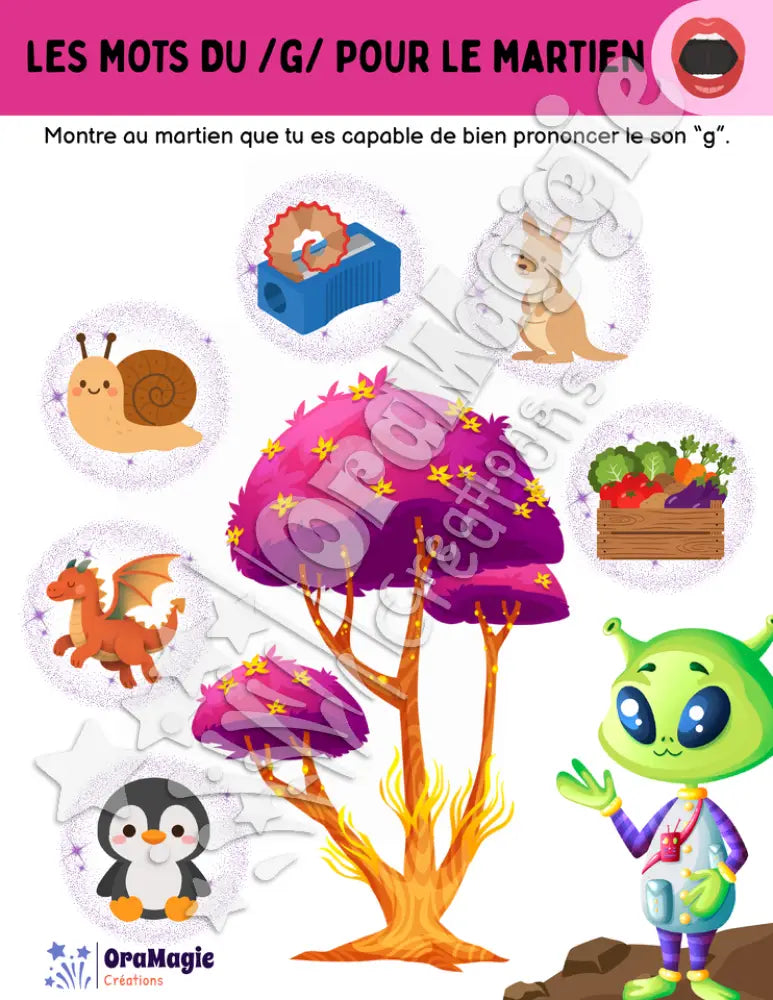 Les mots du -g- pour le martien