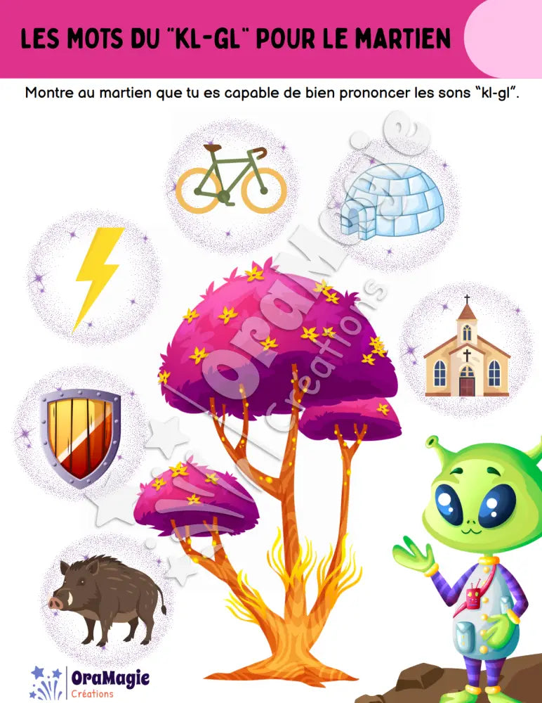 Les mots du -kl-gl- pour le martien - Produit numérique