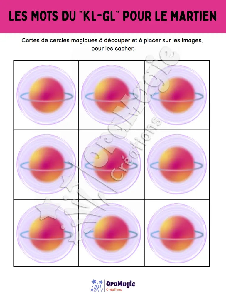 Les mots du -kl-gl- pour le martien - Produit numérique