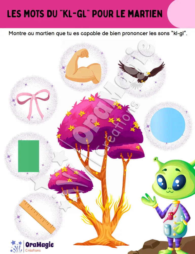 Les mots du -kl-gl- pour le martien - Produit numérique