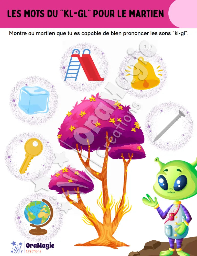 Les mots du -kl-gl- pour le martien - Produit numérique