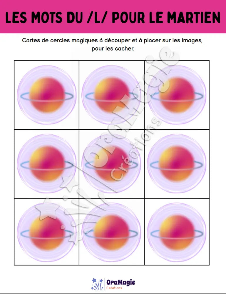 Les mots du -l- pour le martien - Produit numérique
