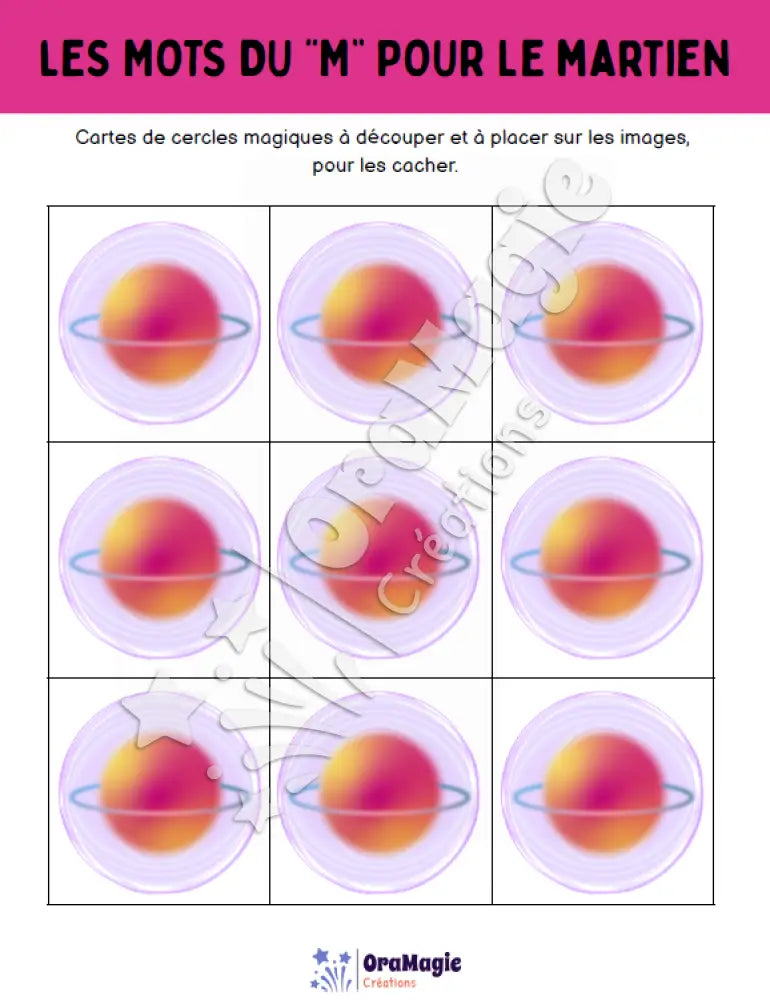 Les mots du -m- pour le martien - Produit numérique