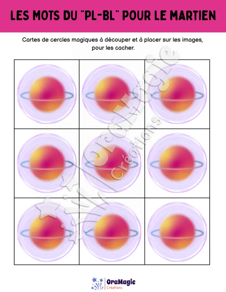 Les mots du -pl-bl- pour le martien - Produit numérique