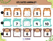 Les suites animales - Compléter les suites de nombres 0-30 - Produit numérique