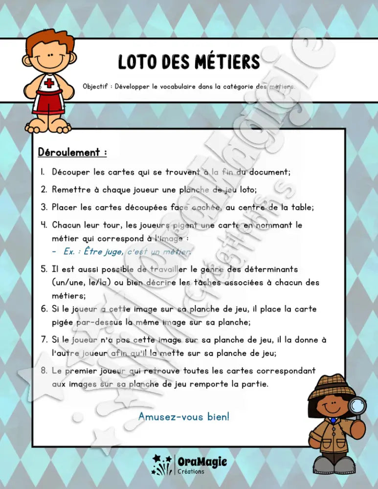 Loto des métiers - Vocabulaire.pdf
