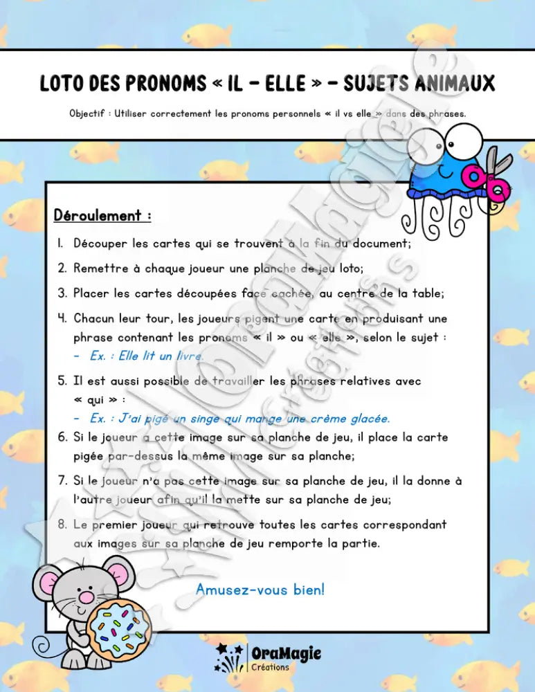 Loto des pronoms -il-elle- Sujets animaux.pdf
