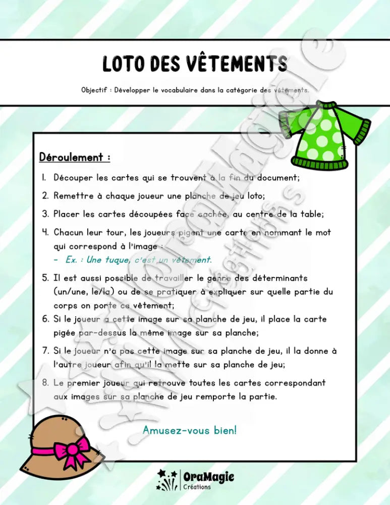 Loto des vêtements - Vocabulaire.pdf