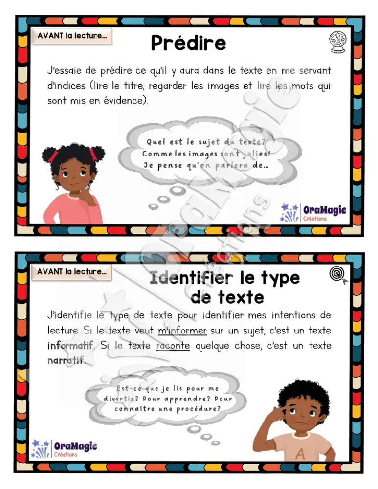 Mes stratégies de lecture - Affiches aide-mémoire