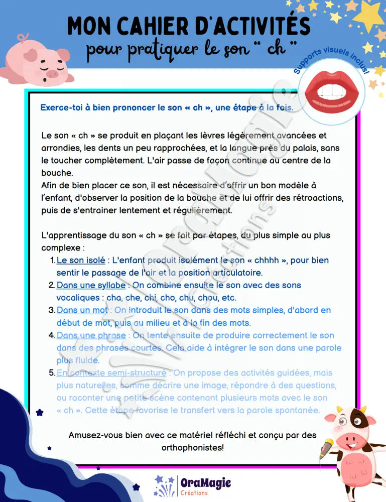 Mon cahier d’activité pour pratiquer le son ch - Produit numérique