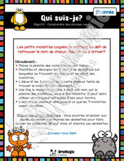 Qui suis-je - Des noms de monstres - Compréhension de lecture 2e année.pdf