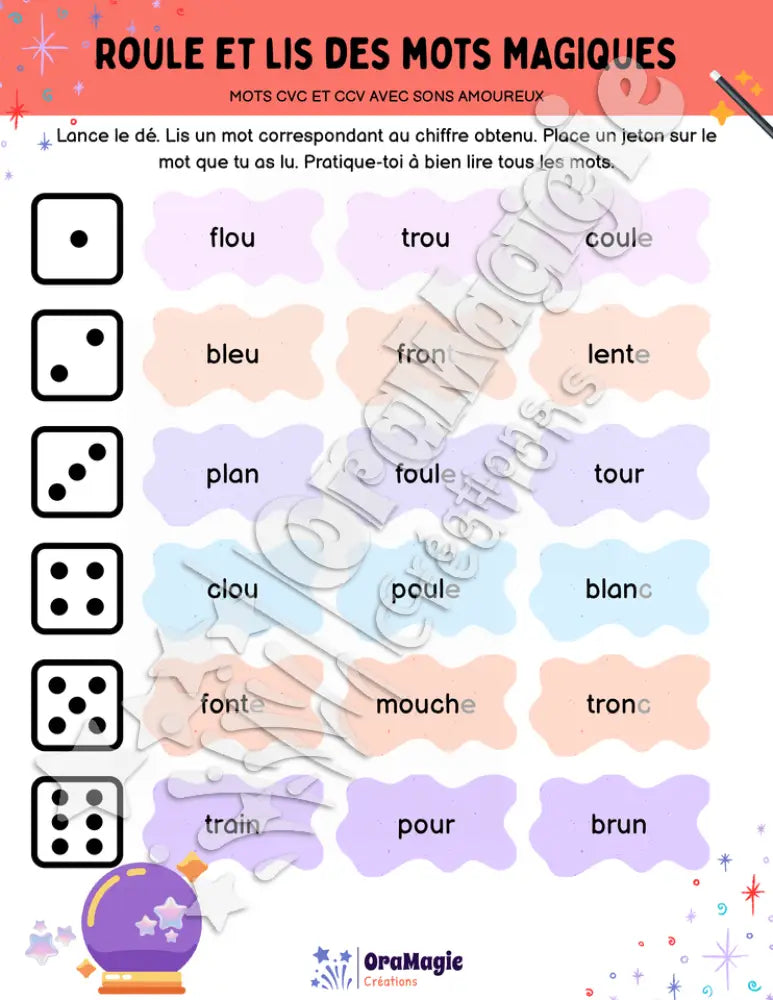 Roule et lis des mots magiques - CVC-CCV avec sons amoureux.pdf