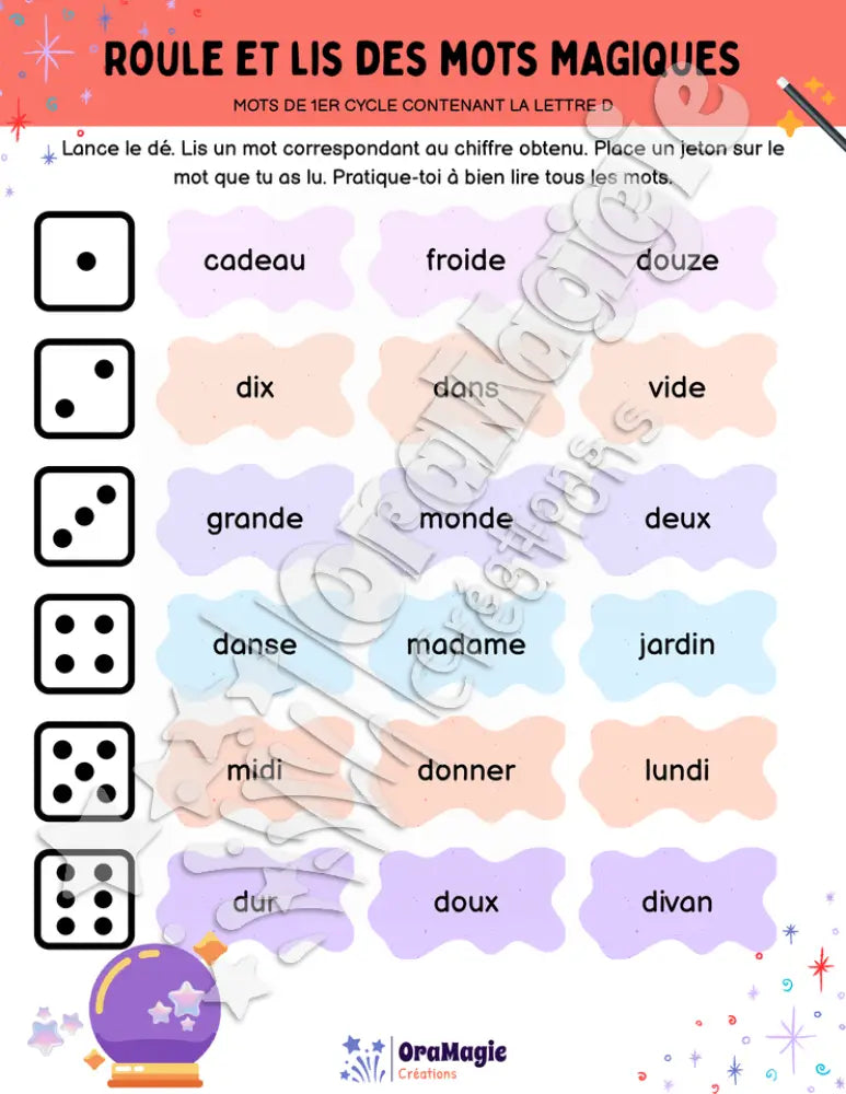 Roule et lis des mots magiques - Mots de 1er cycle contenant la lettre D.pdf